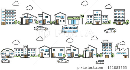 Simple cityscape illustration Simple cityscape illustration 121885563