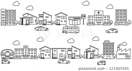 簡單的城市景觀圖 121885565