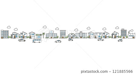 簡單的城市景觀圖 121885566