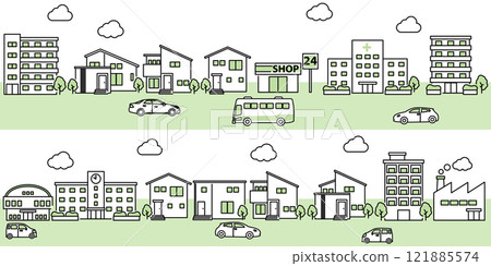 簡單的城市景觀圖 簡單的城市景觀圖 121885574