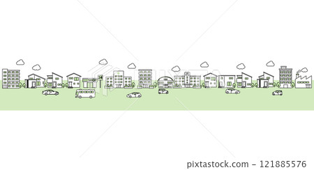 Simple cityscape illustration 121885576