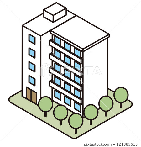 三維公寓的插圖 121885613