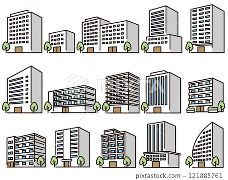 各種建築物的插圖 121885761