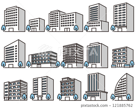 各種建築物的插圖 121885762