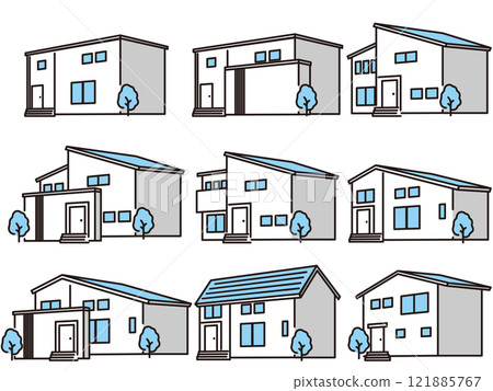 Simple house icon set Simple house icon set 121885767