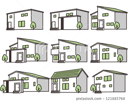 Simple house icon set 121885768