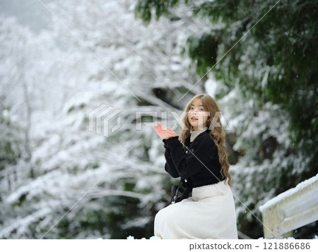 雪地裡行走的女人 雪地裡行走的女人 121886686