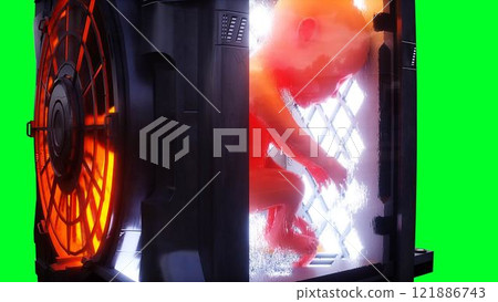 Growing a fetus, baby in a futuristic capsule. genetic engineering concept. 3d rendering Growing a fetus, baby in a futuristic capsule. genetic engineering concept. 3d rendering 121886743