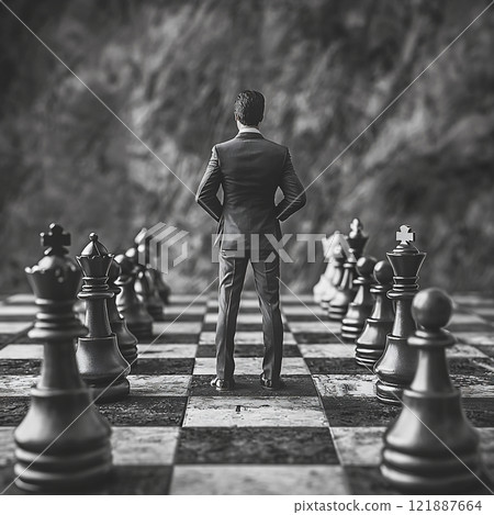 Businessmen as chess pieces 121887664