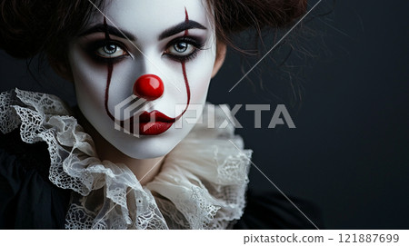 女小丑肖像 女小丑肖像 121887699