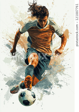 Soccer player illustration - Stock Illustration [121887761] - PIXTA