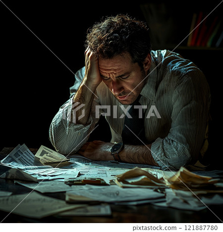 Image of a businessman feeling despair Image of a businessman feeling despair 121887780