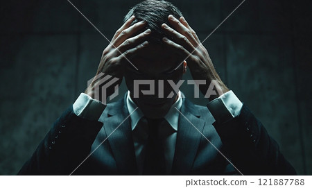 Image of a businessman feeling despair 121887788