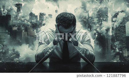 Image of a businessman feeling despair 121887796