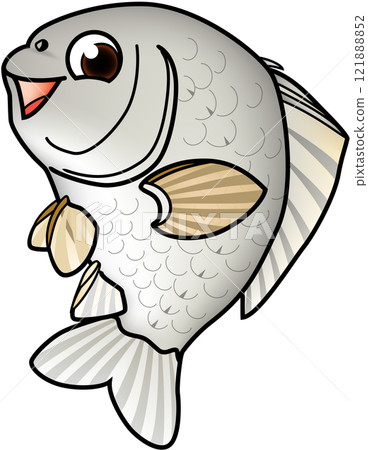 鯽魚可愛插畫人物 121888852