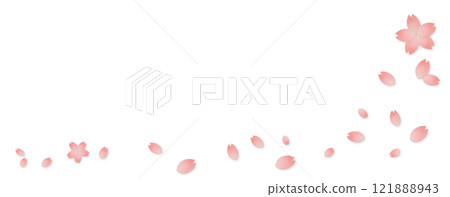 佈滿立體粉紅櫻的橫幅 佈滿立體粉紅櫻的橫幅 121888943