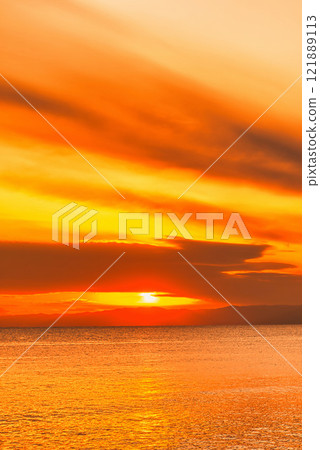 Evening view of Enoshima from Shichirigahama Beach Evening view of Enoshima from Shichirigahama Beach 121889113