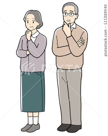 老夫婦雙臂交叉 121889540