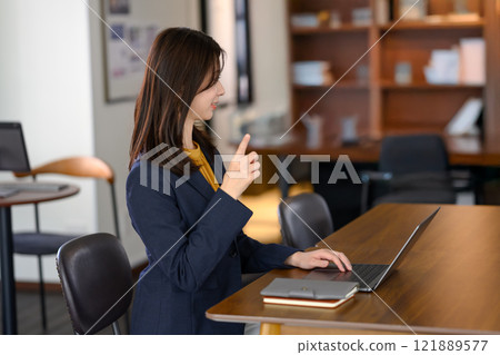 indoor portrait of a woman 121889577