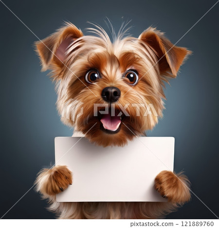 the AI Image Generator, Adorable Yorkshire Terrier Dog Smiling Brightly 121889760