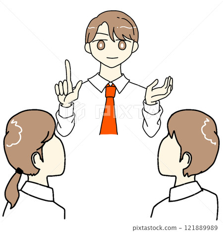 老闆給公司新進員工講解 老闆給公司新進員工講解 121889989