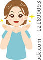 Beautiful skin cute female illustration 121890093