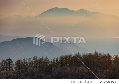 Mount Kenashi at dusk as seen from Mitsutoge Pass 121890494
