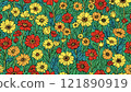 Floral wallpaper 121890919