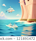 Flying dolphin 121891472
