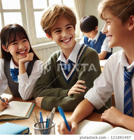 學生在學校教室裡 121891497