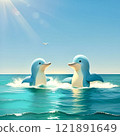 Penguins playing in the sun 121891649