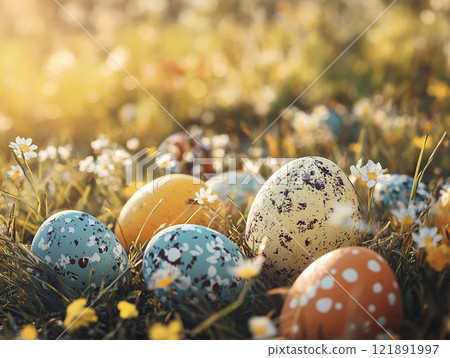 Colorful Easter eggs AI image Colorful Easter eggs AI image 121891997