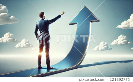 Businessman pose pointing to the future 121892775