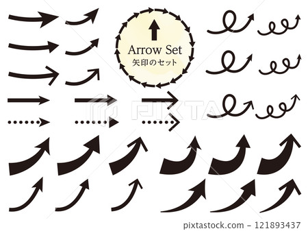 Arrow Rising Upward Arrow Black Icon Set 121893437