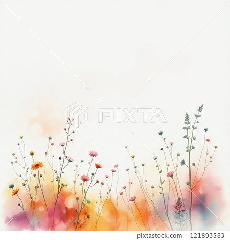 Watercolor flowers, hand-drawn style Watercolor flowers, hand-drawn style 121893583