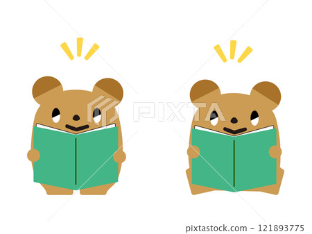 Bear reading a book_with facial expression 121893775