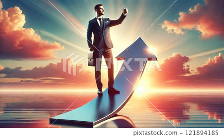 日落地平線和成功的象徵 121894185