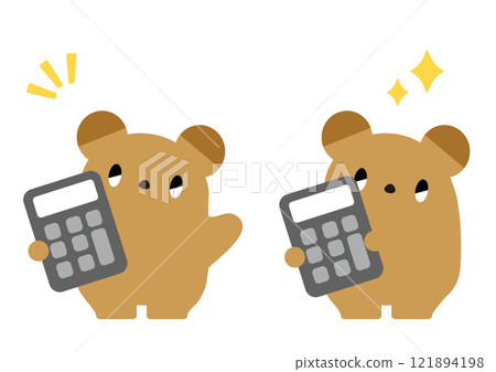 Bear with a calculator_no expression Bear with a calculator_no expression 121894198