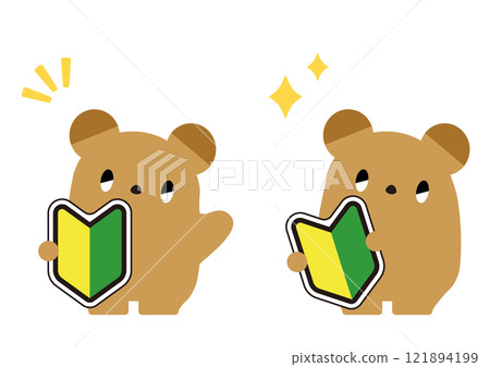 Bear with beginner's mark_no expression 121894199