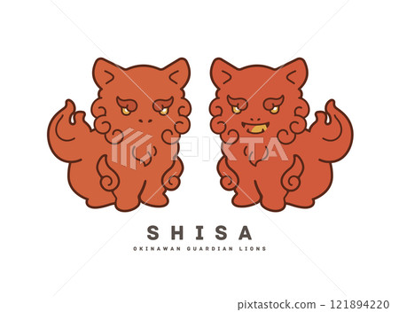 Shisa 平面設計圖示向量圖沖繩 121894220