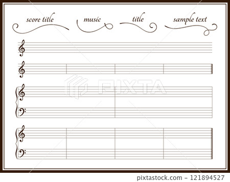 經典樂譜音符框架集 121894527