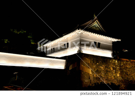 東京皇宮照亮了Sakuradamon的夜景 東京皇宮照亮了Sakuradamon的夜景 121894921