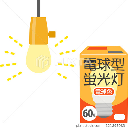 燈泡色緊湊型螢光燈泡及包裝盒 121895083