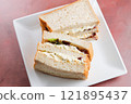 Whole wheat bread egg sandwich 121895437
