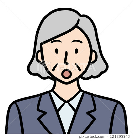 Senior woman in a suit (surprised) 121895543
