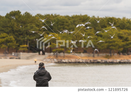 Early morning sea view Kanazawa Hakkei Sea Park 121895726