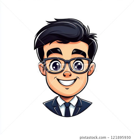 Cartoon Businessman Character with Professional Attire 121895930
