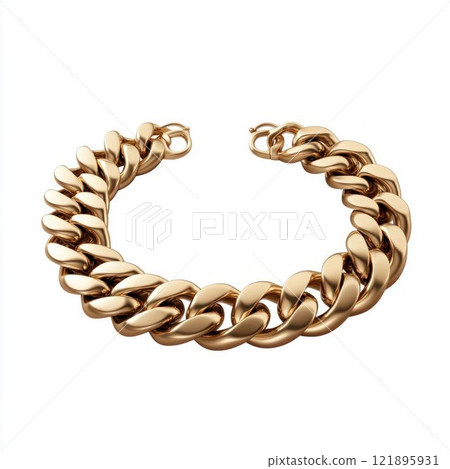 Gold Bracelet Chain Isolated on White Background Gold Bracelet Chain Isolated on White Background 121895931