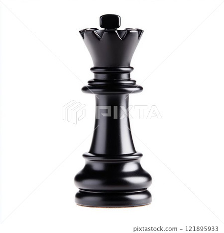 Black Chess Queen Isolated on White Background 121895933
