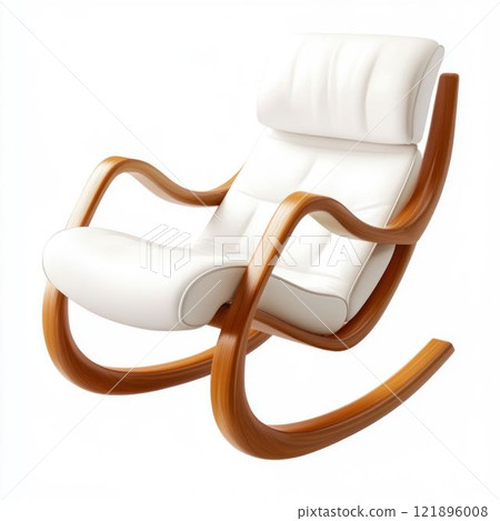 Elegant White Rocking Chair with Wooden Frame Elegant White Rocking Chair with Wooden Frame 121896008